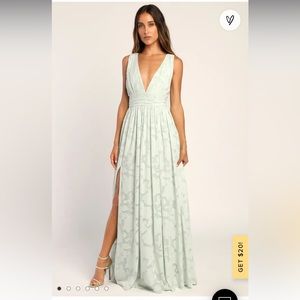 Sweet Sophistication Sage Green Burnout Floral Maxi Dress